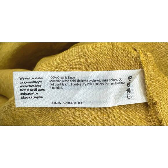 Eileen Fisher Washed Organic Linen Delave Tiered Midi Dress Women’s Size XL - Picture 7 of 11